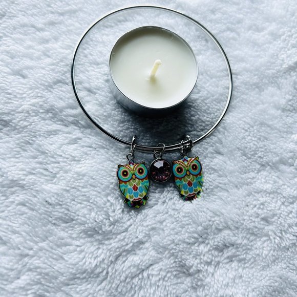 Handcrafted owl bangle bracelet - Picture 5 of 5